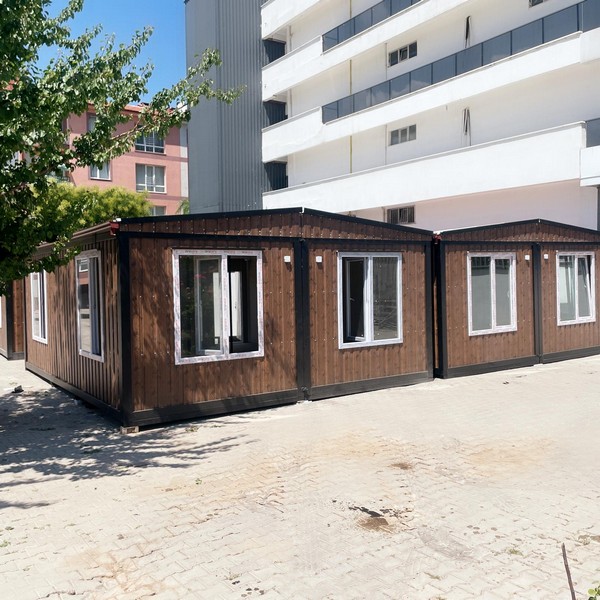 4 Adet 42 M² BIRLESIM CATILI KONTEYNER-DIŞI AHŞAP DESENLİ SAC-İÇİ BETOPAN/FULL