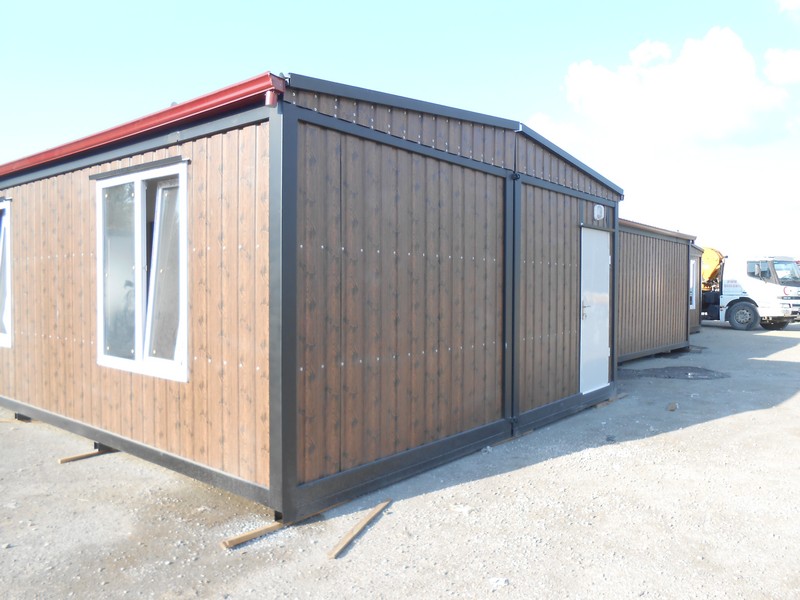 4 Adet 42 M² BIRLESIM CATILI KONTEYNER-DIŞI AHŞAP DESENLİ SAC-İÇİ BETOPAN/FULL