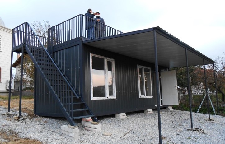 21 M² TERASLI-MERDİVENLİ-DIŞI FÜME SAC-İÇİ LAMİNA KONTEYNER/FULL